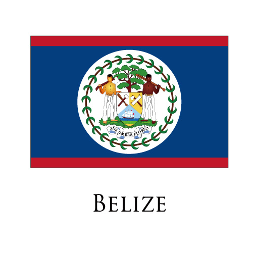 Belize flag logo vinyl decal